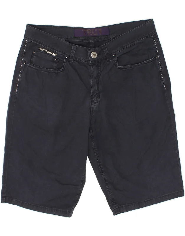 TRUSSARDI Mens Casual Shorts W34 Large  Navy Blue Cotton