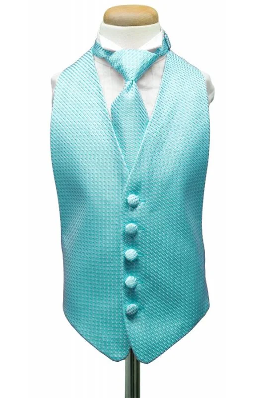 Turquoise Venetian Kids Tuxedo Vest