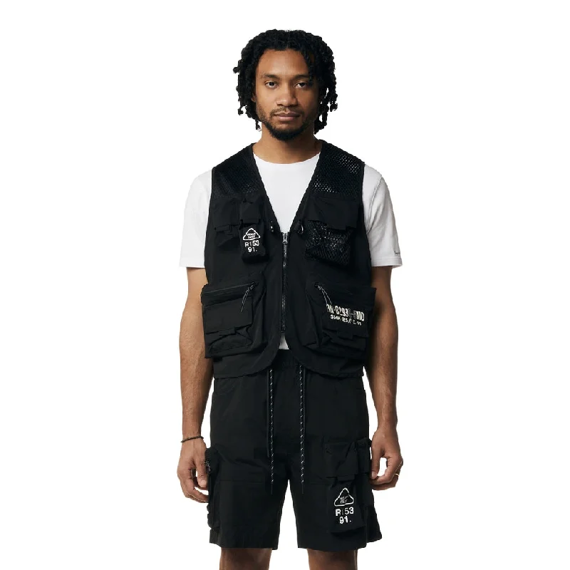 Utility Windbreaker Vest - Black