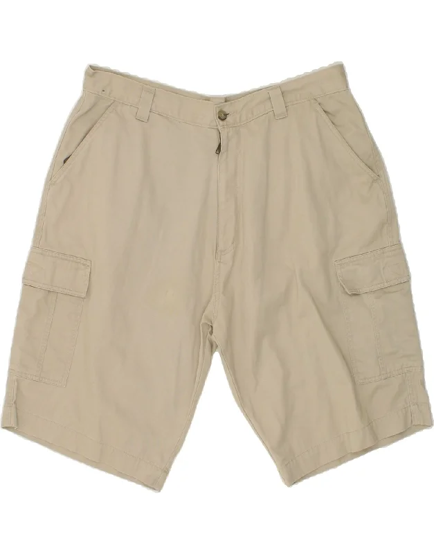 VINTAGE Mens Cargo Shorts W36 Large Beige Cotton