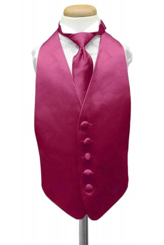 Watermelon Luxury Satin Kids Tuxedo Vest