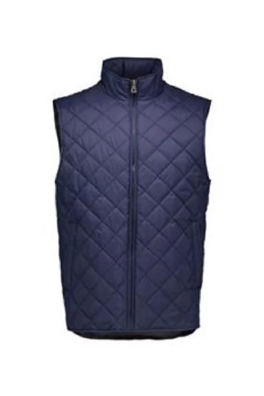 Weatherproof Mens Vintage Diamond Quilted Full Zip Vest - Navy Blue