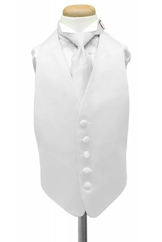 White Luxury Satin Kids Tuxedo Vest