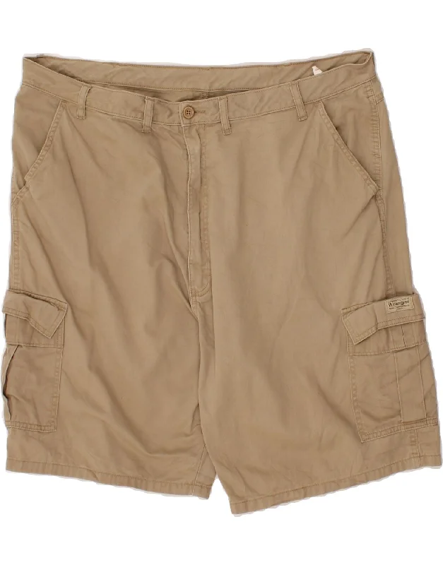 WRANGLER Mens Cargo Shorts W44 2XL Beige Cotton