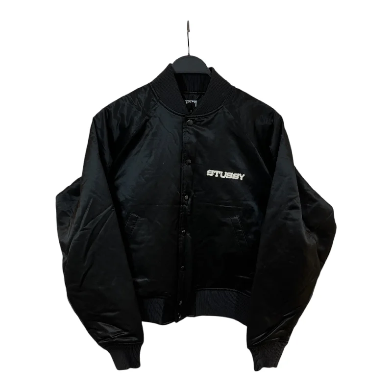 STUSSY/Jacket/S/BLK/Graphic/SOUVENIR JACKET