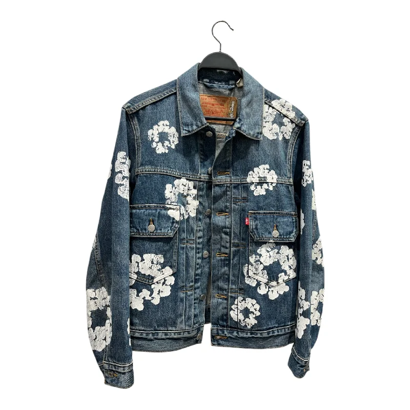 LEVI'S Denim Tears/Denim Jkt/S/Denim/IDG/All Over Print/COTTON WREATH DENIM JACKET