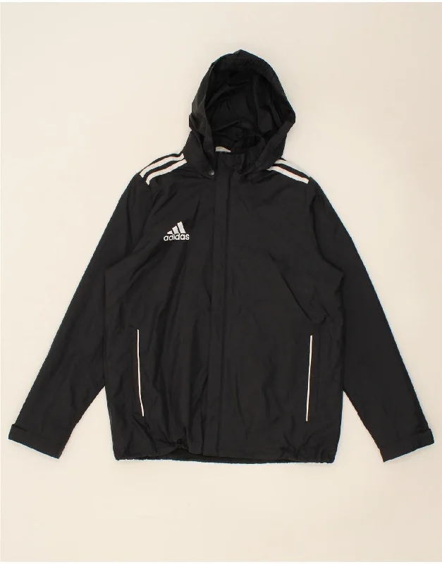 ADIDAS Mens Hooded Rain Jacket UK 38 Medium Black