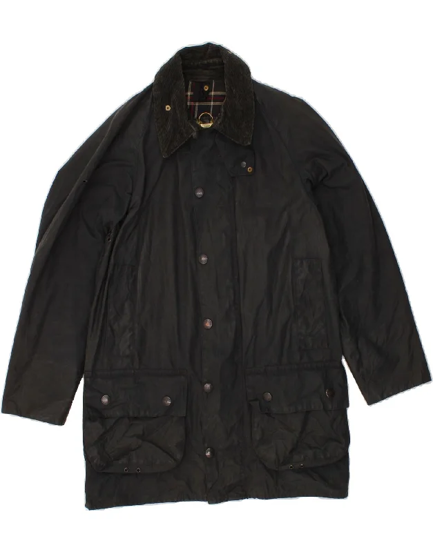 BARBOUR Mens Waxed Cotton Jacket UK 38 Medium Black