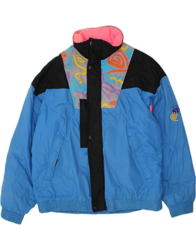 DIADORA Mens Windbreaker Jacket UK 42 XL Blue Colourblock Polyester