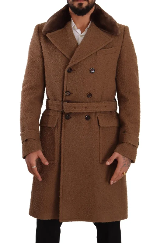 Dolce & Gabbana Elegant Double Breasted Wool Men's Overcoat