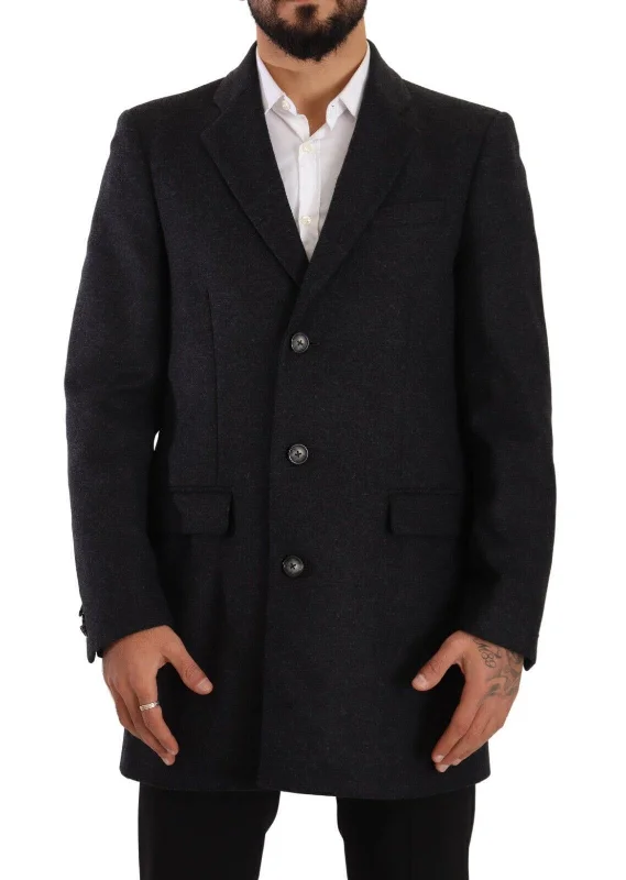 Dolce & Gabbana Elegant   Woolen Men's Overcoat