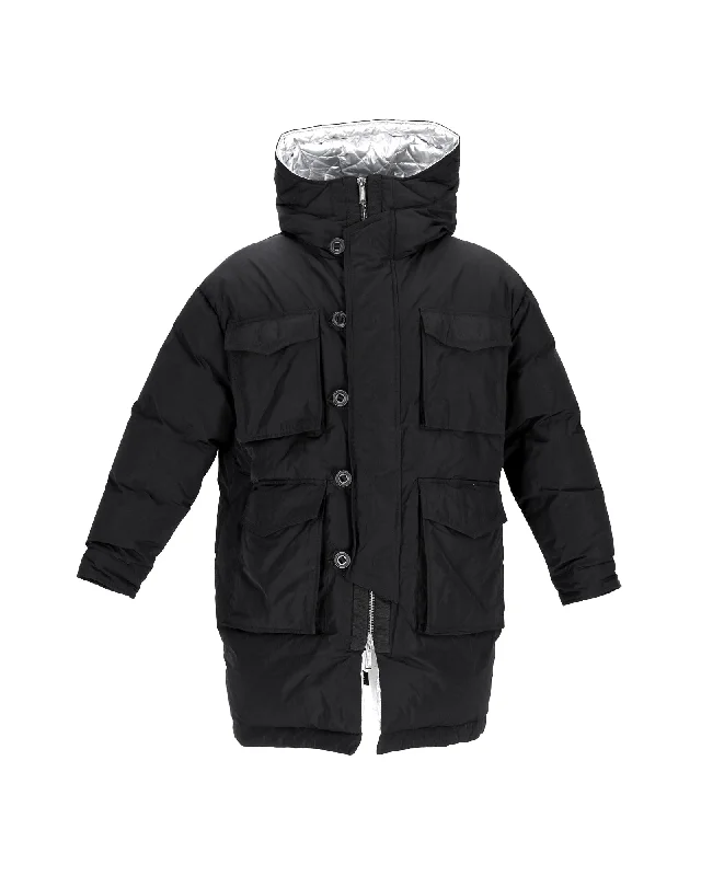 Dsquared² Puff Parka with Silver Lining in Black Polyester