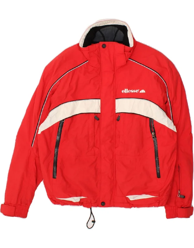 ELLESSE Mens Elly Graphic Windbreaker Jacket UK 38 Medium Red Colourblock