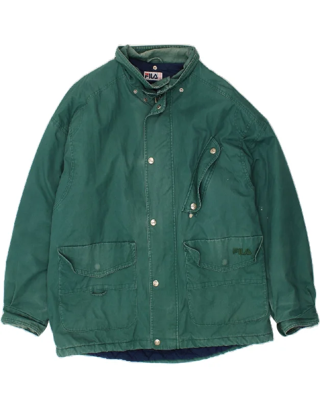 FILA Mens Utility Jacket IT 54 2XL Green Polyester