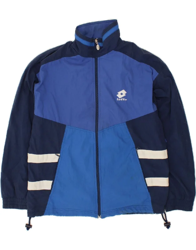 LOTTO Mens Graphic Rain Jacket UK 40 Large Navy Blue Colourblock Polyester