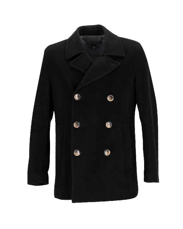 Marc by Marc Jacobs Double Breasted Coat in Black Wool