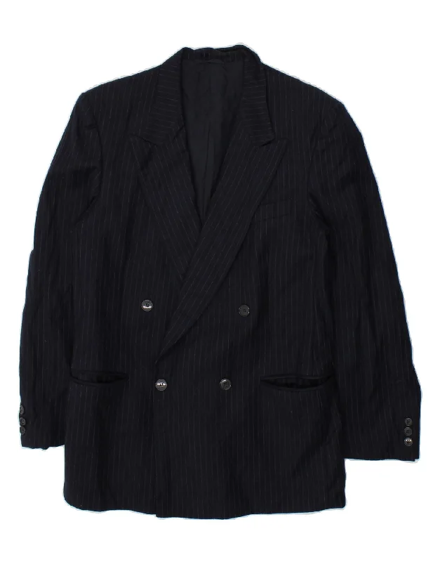 MORZOTTO Mens Slim Double Breasted Blazer Jacket IT 50 Large Navy Blue