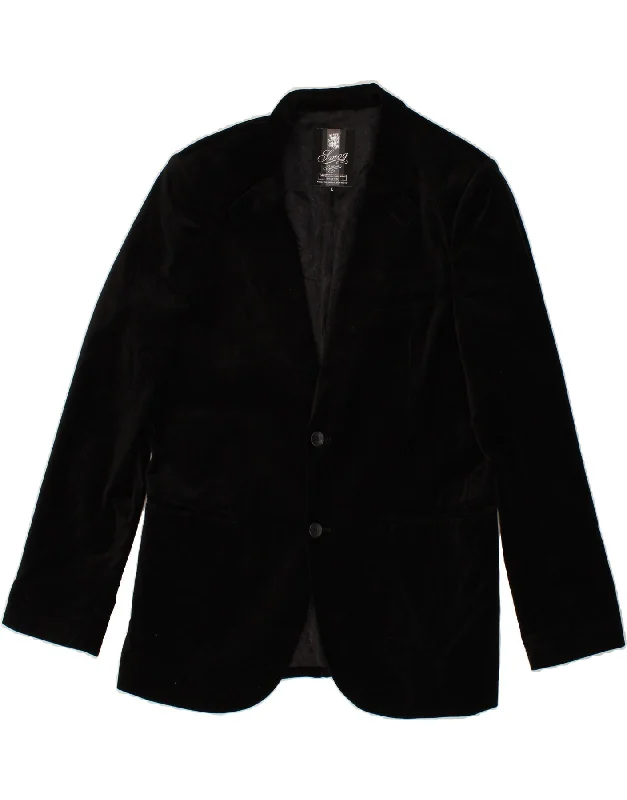 SMOG Mens 2 Button Blazer Jacket UK 40 Large Black Polyester