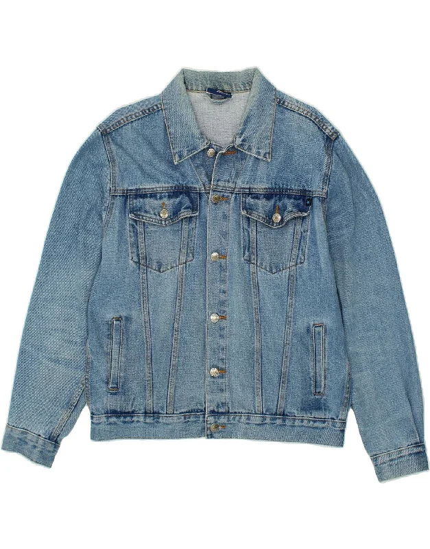 VINTAGE Mens Denim Jacket IT 50 Large Blue Cotton