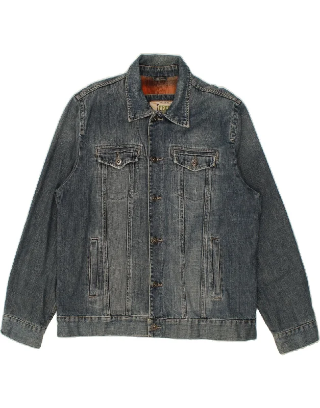 VINTAGE Mens Denim Jacket UK 44 2XL Blue