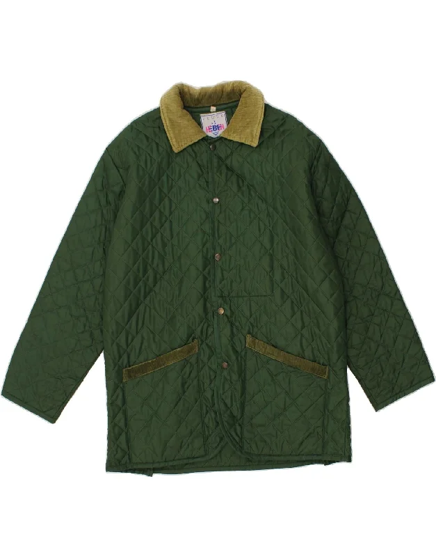 VINTAGE Mens Quilted Jacket UK 40 Large Green