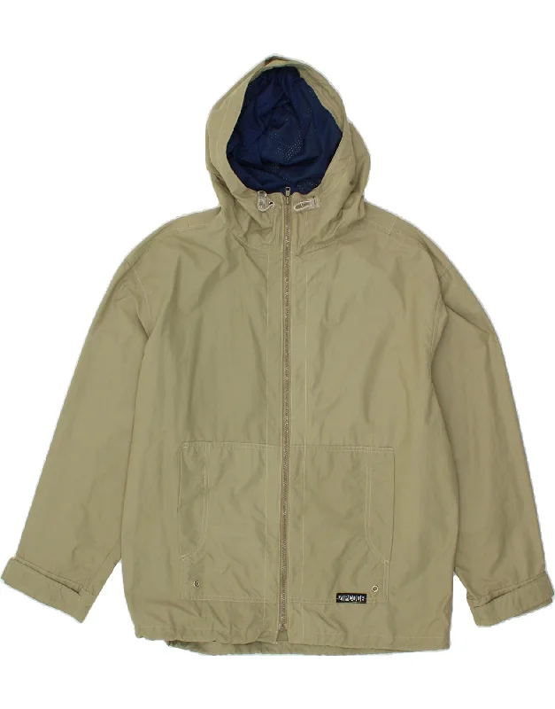 ZIPCODE Mens Hooded Rain Jacket UK 38 Medium Khaki Nylon