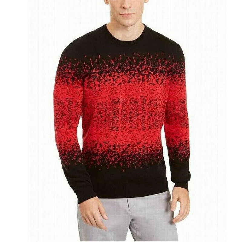 Alfani Men's Ombre Rib Crewneck Sweater Red Size Extra Large