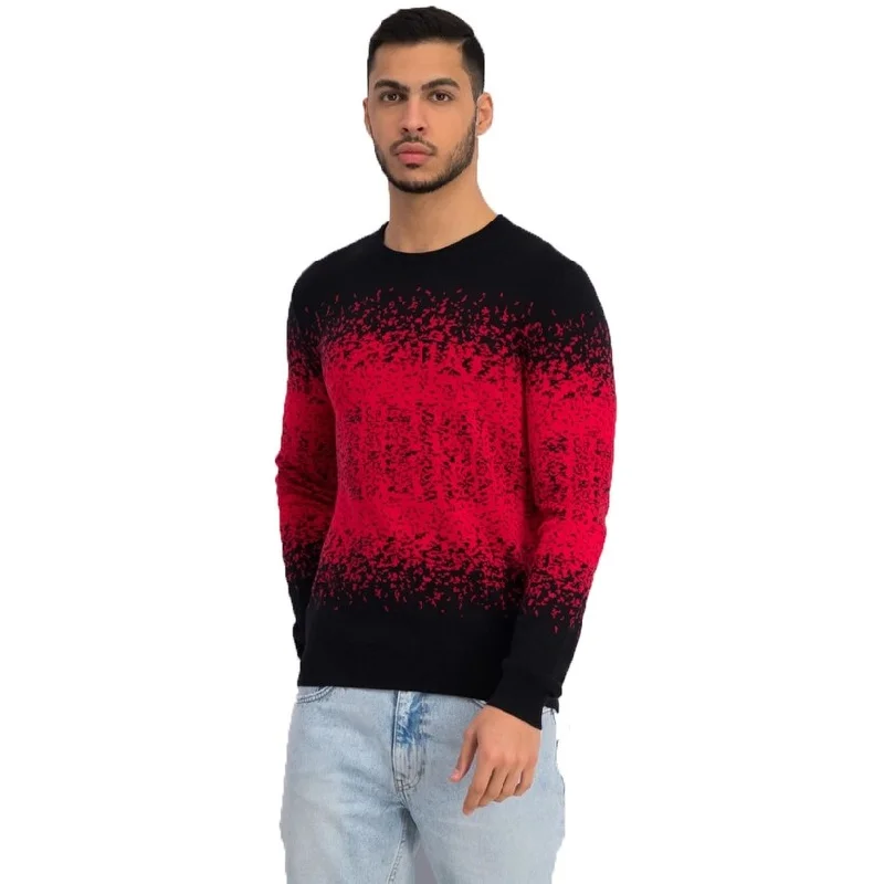 Alfani Men's Ombre Rib Crewneck Sweater Red Size Medium