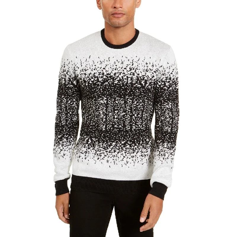 Alfani Men's Ombre Rib Crewneck Sweater White Size 2 Extra Large