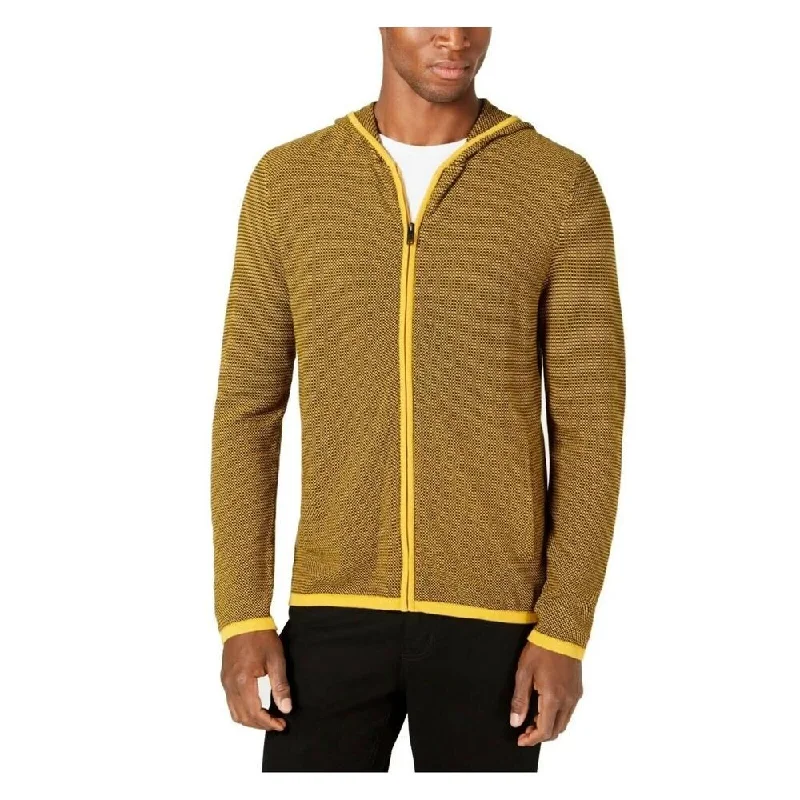 Alfani Men's Sweater Hoodie Yellow Size Large