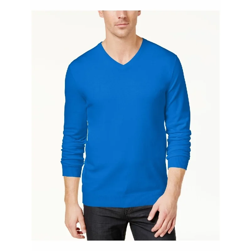 Alfani Men's V-Neck Sweater Blue Size 3 Extra Large