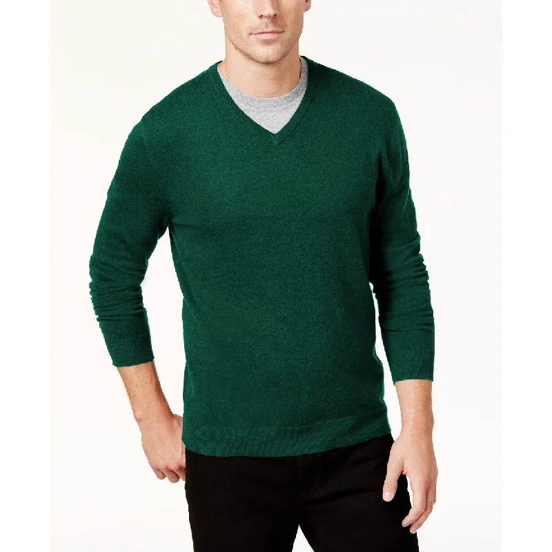 Alfani Men's V-Neck Sweater Cape Green Size Small