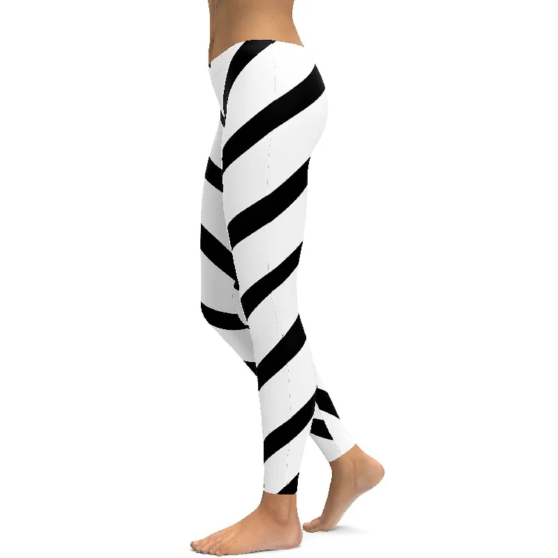 Black & White Striped Leggings