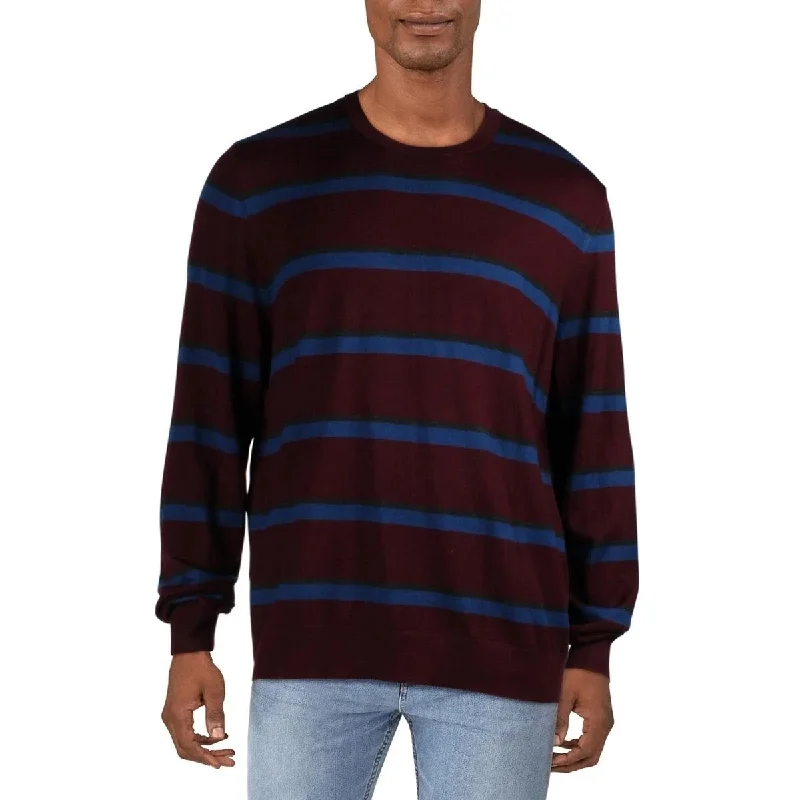 Calvin Klein Men's Bi-Color Striped Sweater Heartwood Size Extra Large