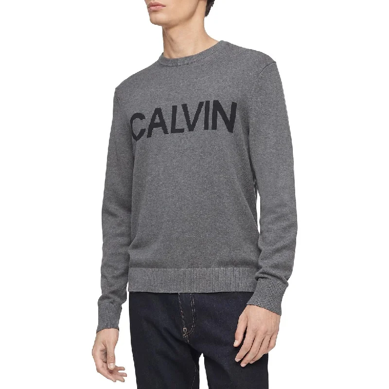 Calvin Klein Men's Logo Sweater Gray Size X-Large