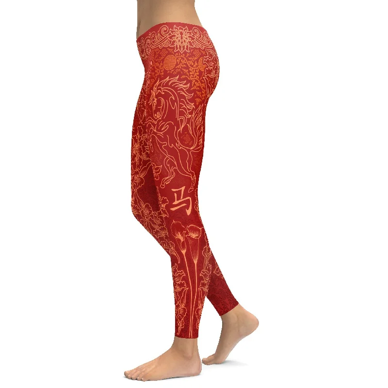 Chinese Zodiac Horse Leggings