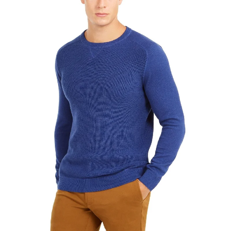 Club Room Men's Pima Cotton Crew Neck Sweater Blue Size X-Large