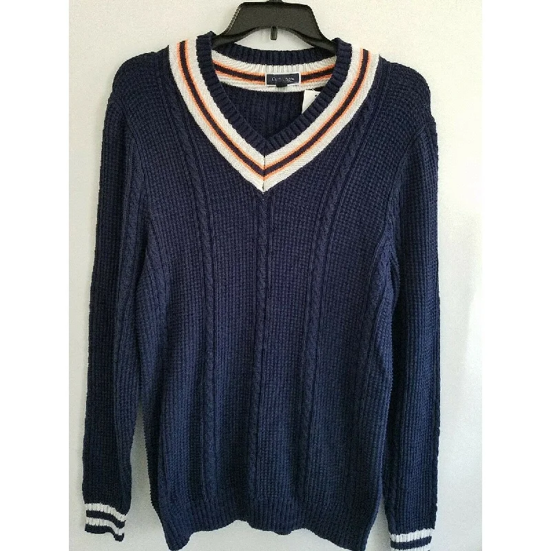 Club Room Men's Textured Cricket Sweater Blue Size Medium