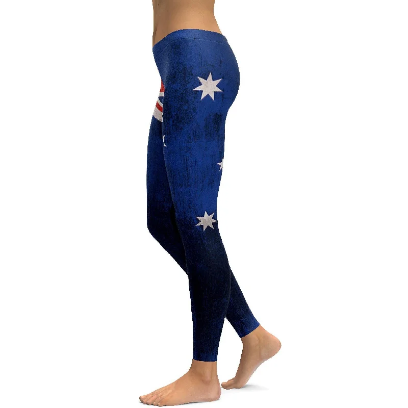 Grunge Australian Flag Leggings