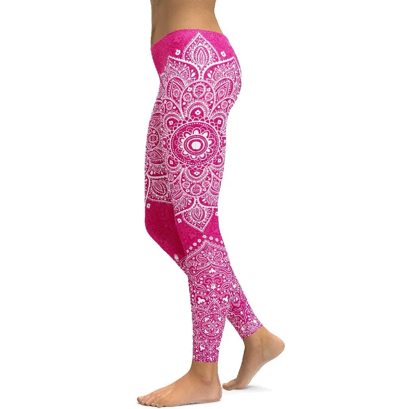 Hot Pink Mandala Leggings