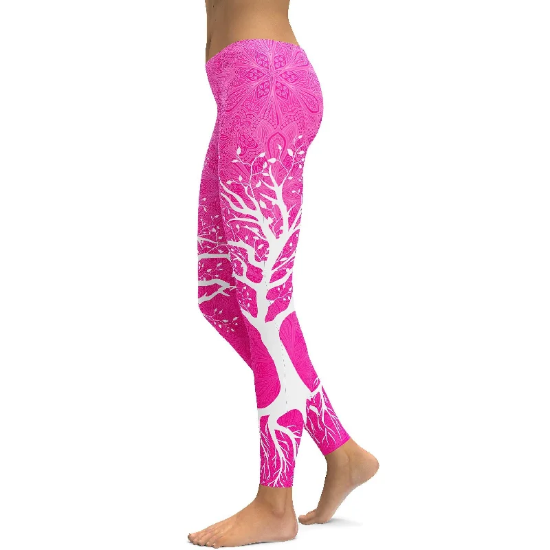 Hot Pink Tree of Life Leggings