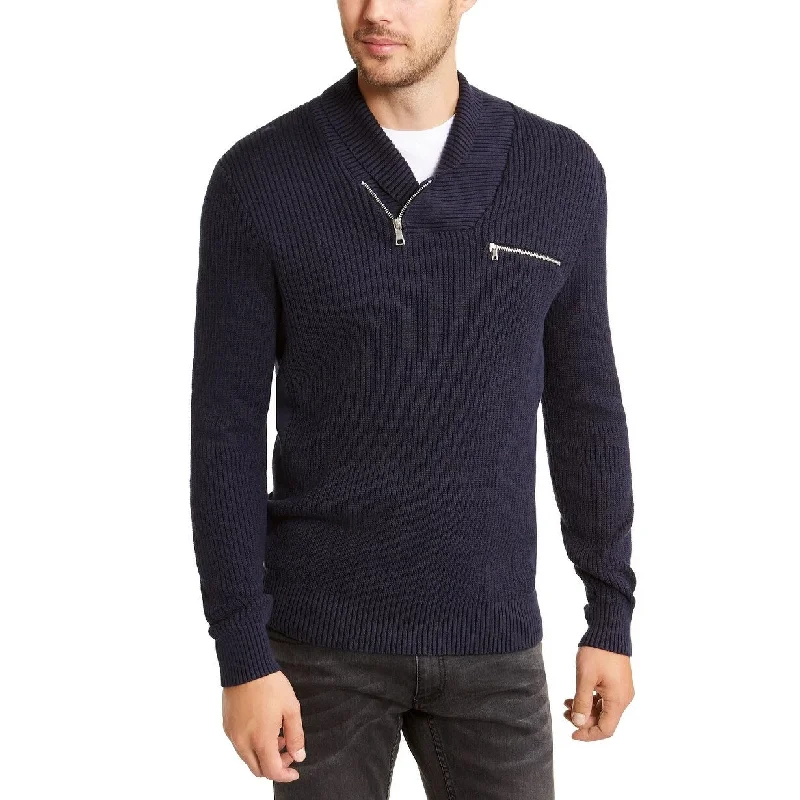 INC International Concepts Men's Collar Zip Sweater Blue Size XXL - XX-Large