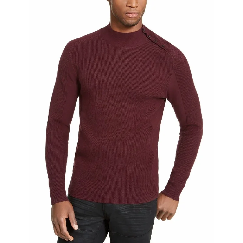 INC International Concepts Men's Ribbed Button Sweater Purple Size XL - X-Large