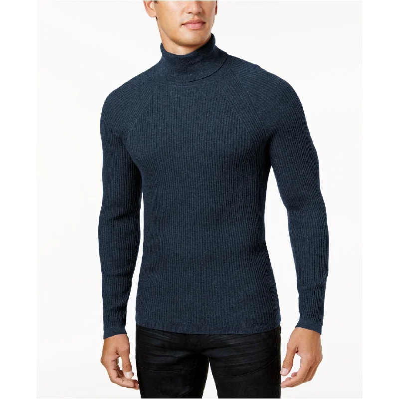 INC International Concepts Men's Ribbed Turtleneck Sweater Navy Size S - Small