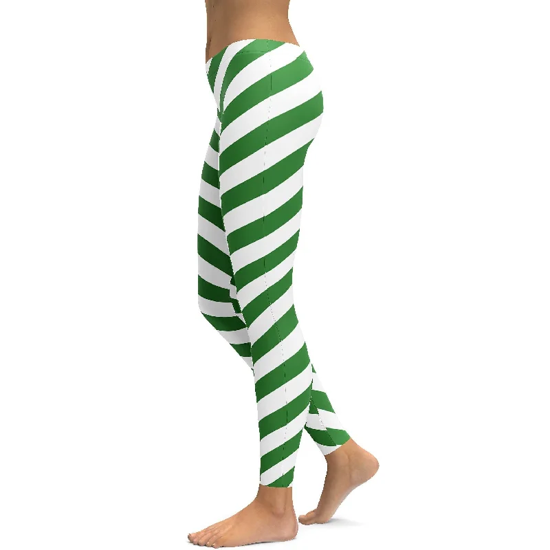 Irish Green Striped Leggings