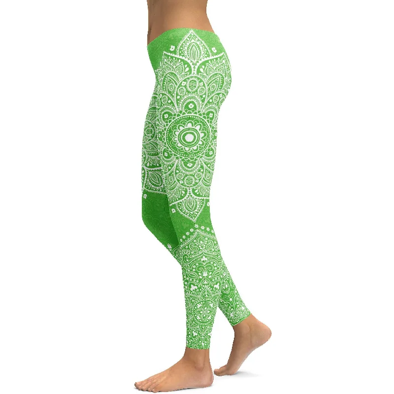 Lime Green Mandala Leggings