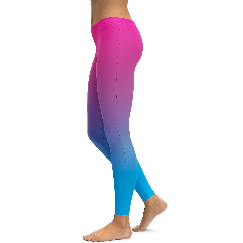 Ombre Pink to Blue Leggings