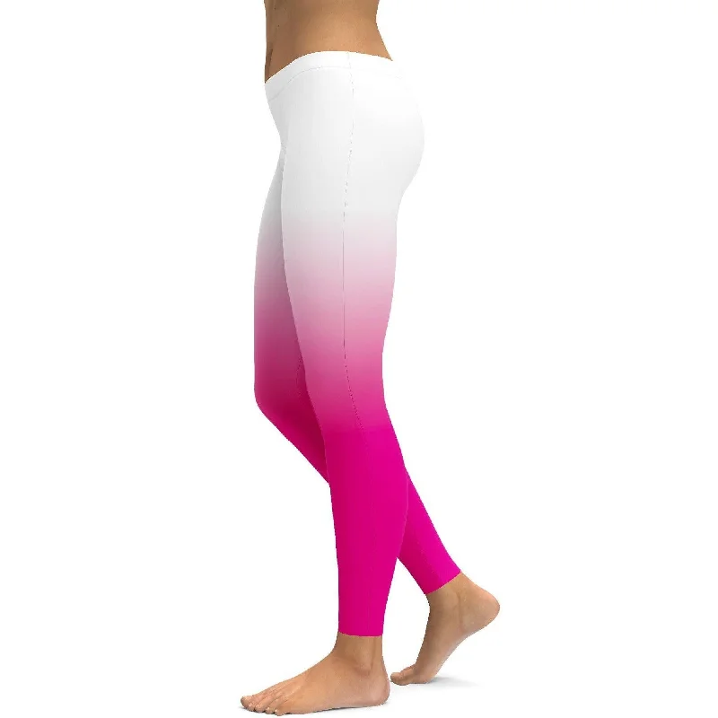 Ombre White to Pink Leggings