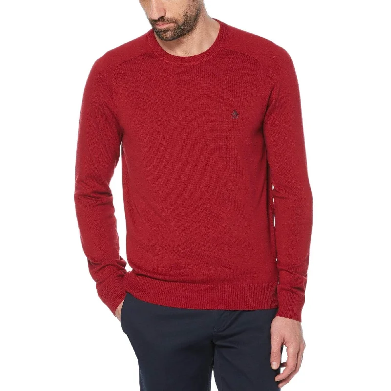 Original Penguin Men's Tuck Stitch Sweater Tawny Port Dark Red Size XX-Large