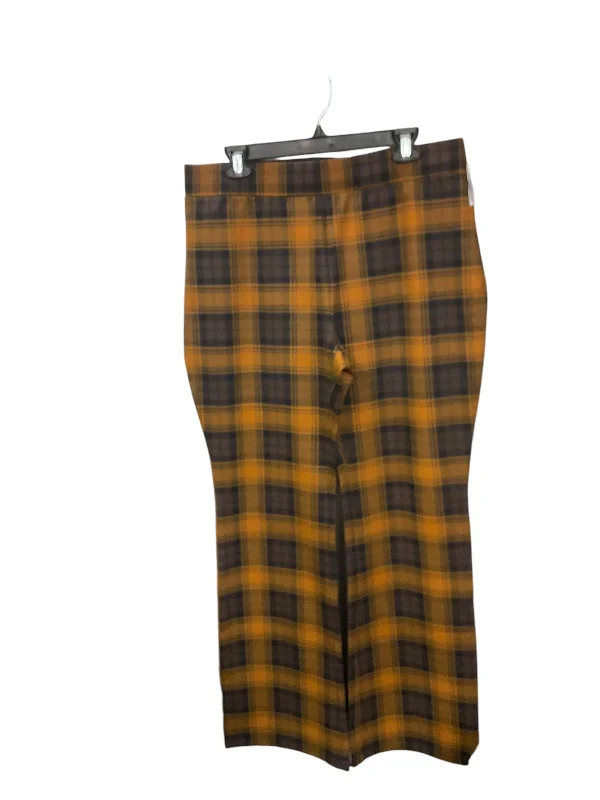 Pants Leggings By Iman Hsn In Plaid Pattern, Size: Xl